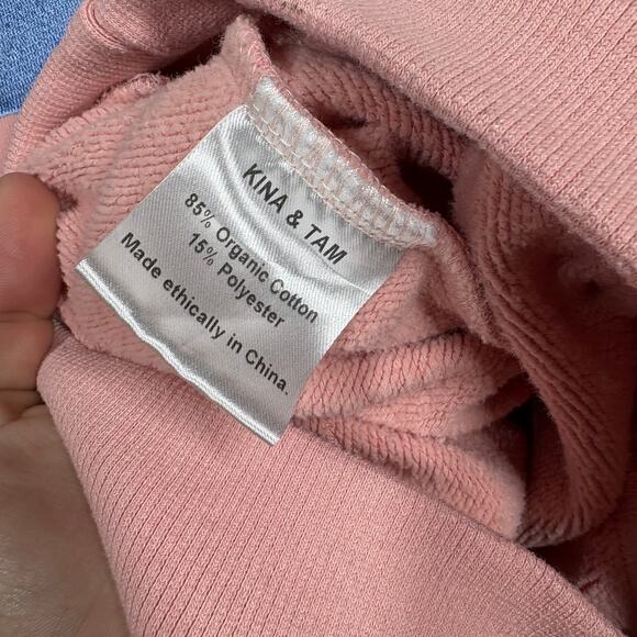 Kina Tam XS Sweater Pink Organic Cotton Crew Neck Long Sleeves Skrt Scooter - Picture 10 of 10